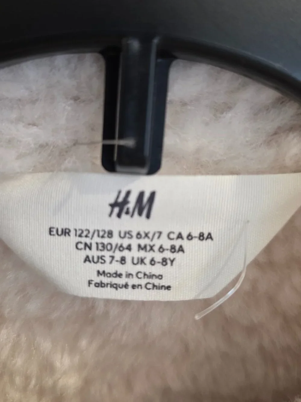 H&M Metallic Silver Faux Shearling Aviator Jacket 6Y